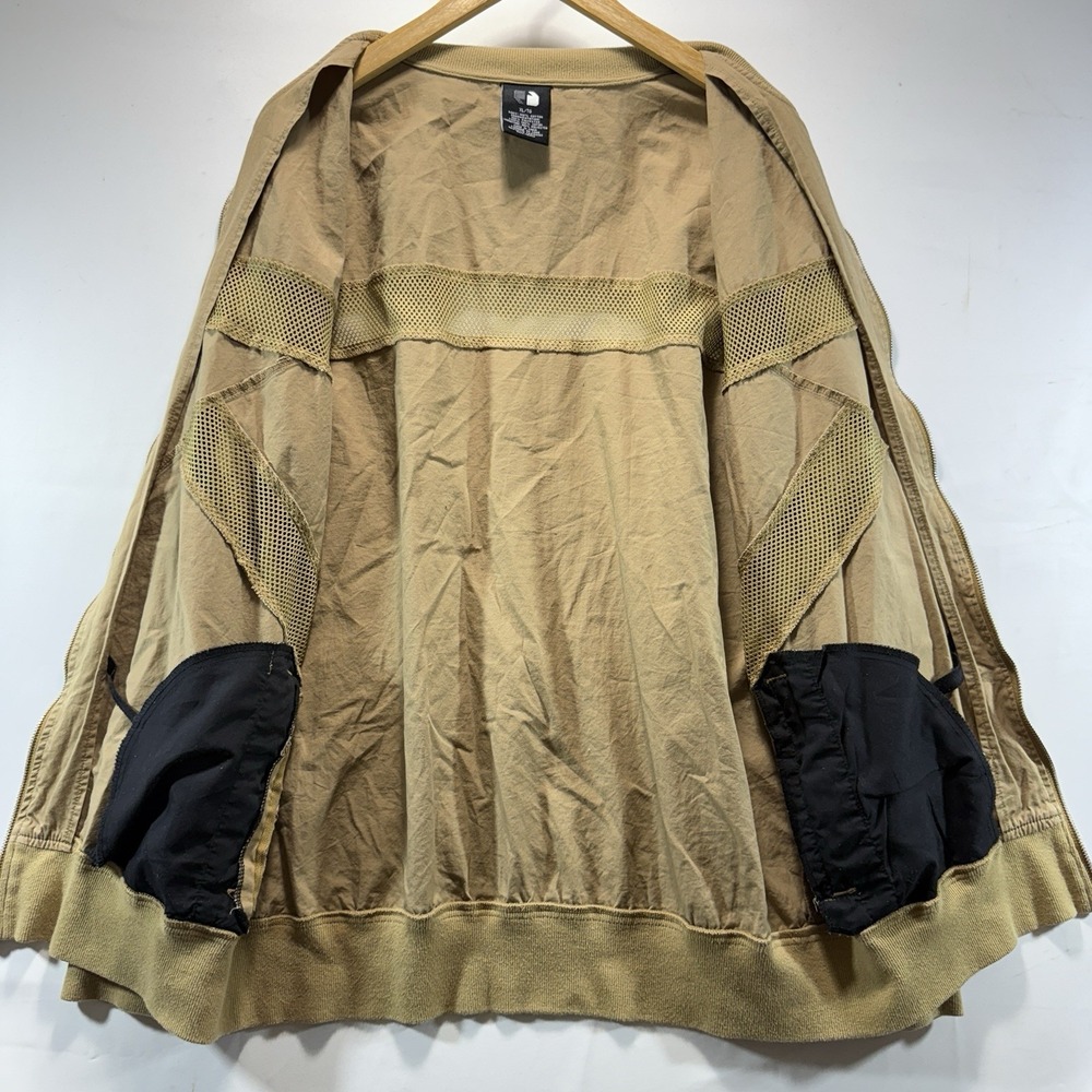 Bomber Jacket Athletic Vented Men's XL Beige Full Zip - Picture 7 of 10